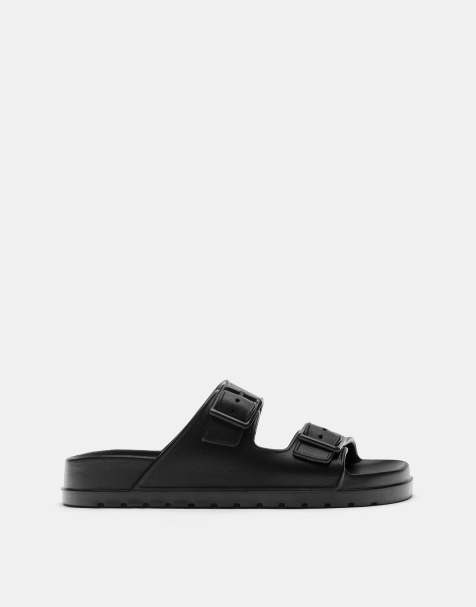 Pull&Bear - Sandalen met gespen in zwart - view 1