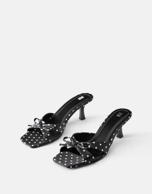 Pull&Bear - Sandales à pois à talon - Noir, 2 de 4