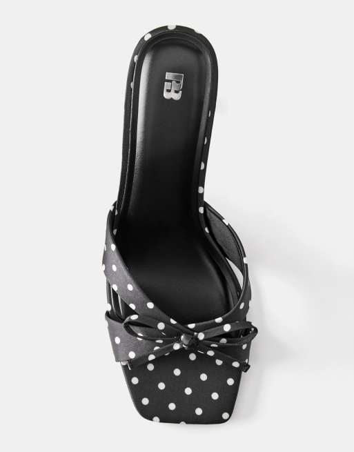 Pull&Bear - Sandales à pois à talon - Noir, 3 de 4