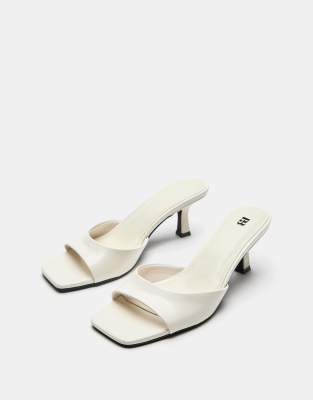 Pull & Bear - Sandales à talon - Blanc