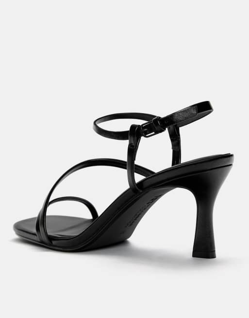 Pull&Bear - Sandales à talons et brides - Noir, 3 de 4