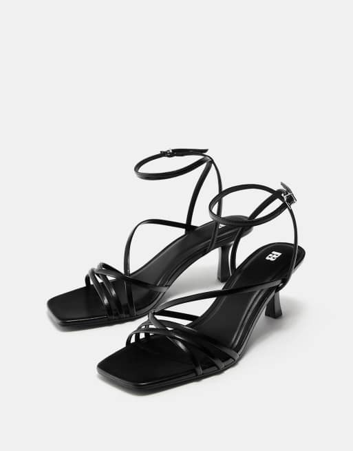 Pull&Bear - Sandales à talons et brides - Noir, 2 de 4