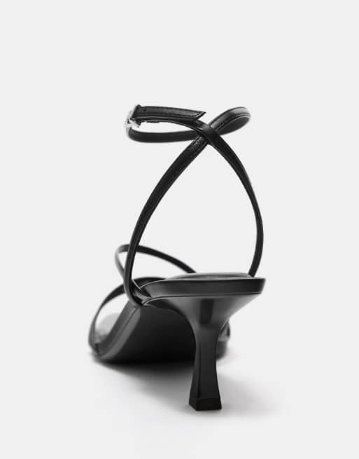 Pull&Bear - Sandales à talons et brides - Noir, 3 de 4