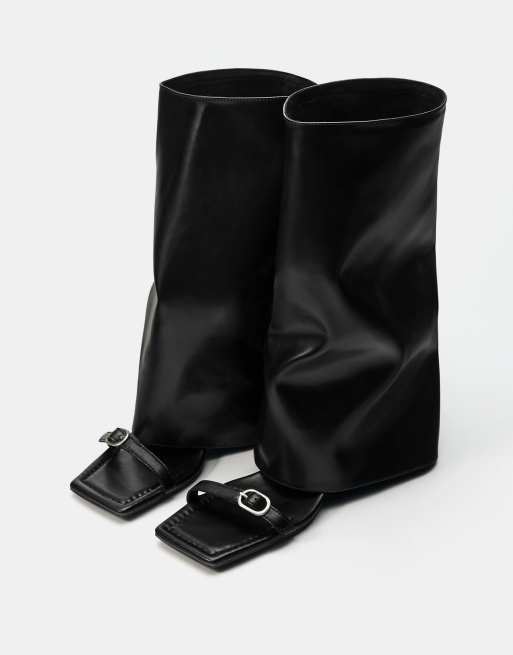 Pull&Bear - Sandales bottines à talon - Noir, 2 de 4