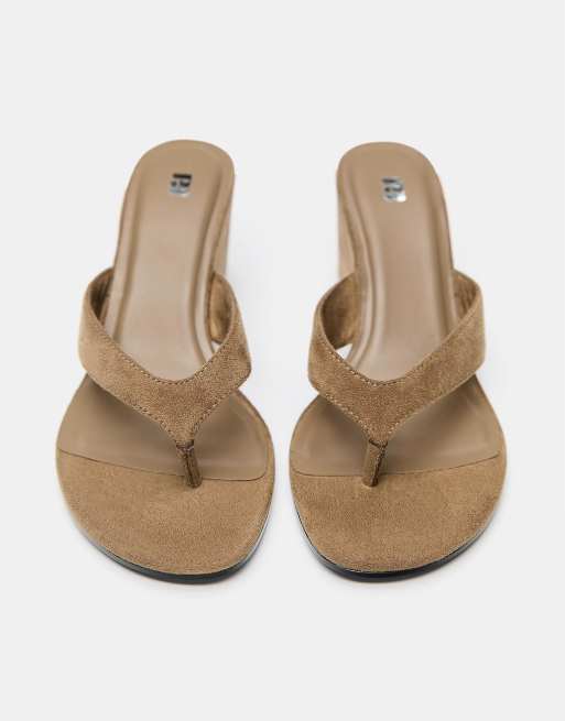 Pull&Bear - Sandales compensées à entre-doigts - Sable, 4 de 4