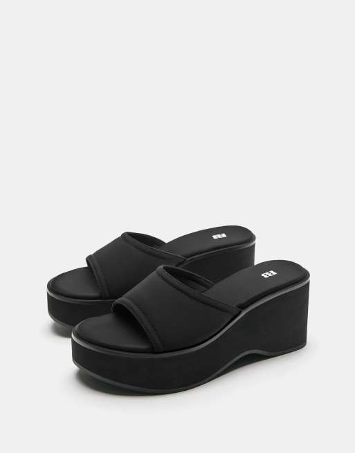 Pull&Bear - Sandales mules à semelle plateforme chunky - Noir, 2 de 4