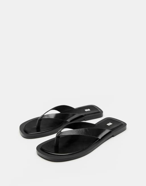 Pull&Bear - Sandales plates - Noir, 2 de 4