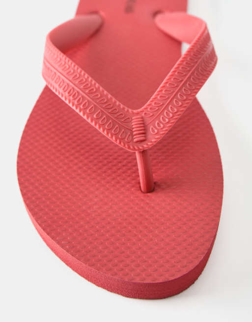 Pull&Bear - Sandales plates - Rouge, 4 de 4