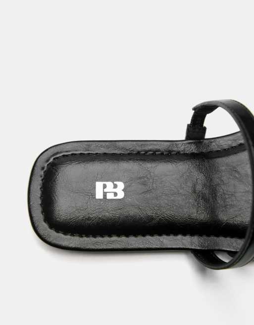 Pull&Bear - Sandali bassi neri con decorazioni, 4 di 4