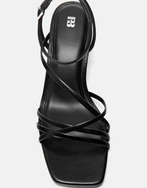 Pull&Bear - Sandali con tacco e listini neri, 4 di 4