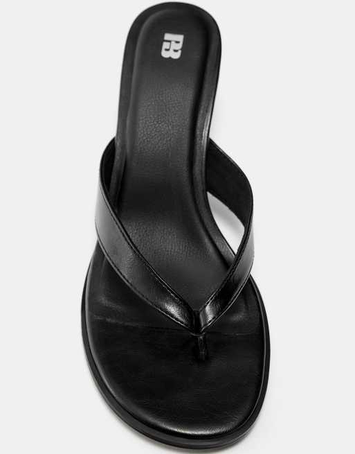 Pull&Bear - Sandali infradito neri con tacco medio, 4 di 4
