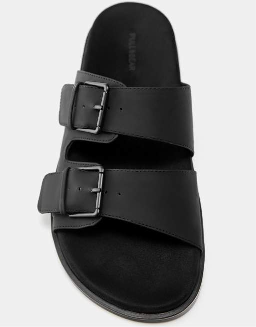 Pull&Bear - Sandali neri con fibbie, 2 di 4