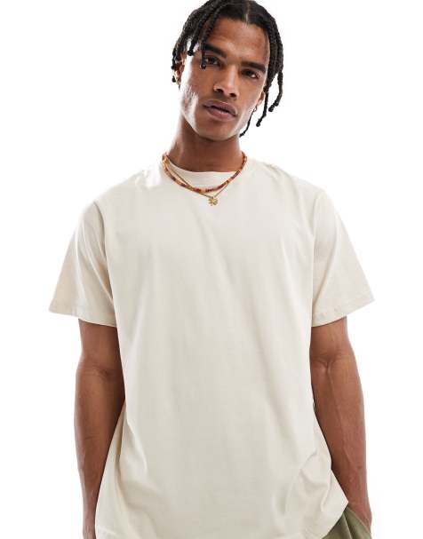 Pull&Bear – Sandfärgad, regular t-shirt - view 1
