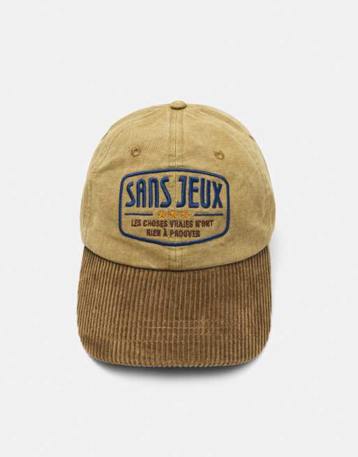 Pull&Bear Sans jeux kasket i blandede materialer i brun, 2 af 5