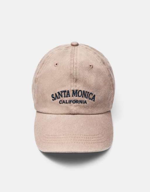 Pull&Bear Santa monica graphic cap in pink, 2 of 4