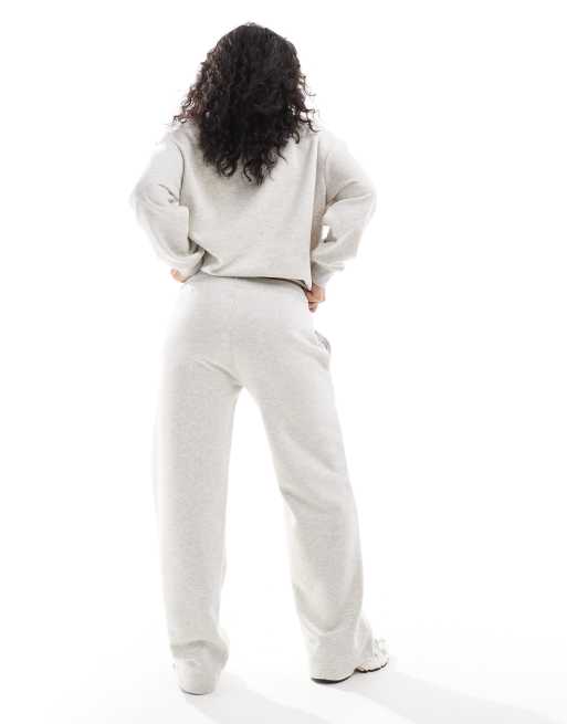 Pull&Bear 'Santa Monica' graphic wide leg sweatpants in gray heather - part of a set