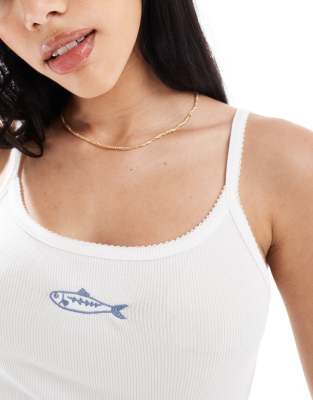 Pull & Bear Sardine Graphic Cami Tank Top