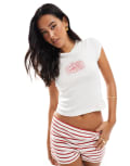 [Pull & Bear] Pull & Bear sardines graphic t-shirt in white L WHITE