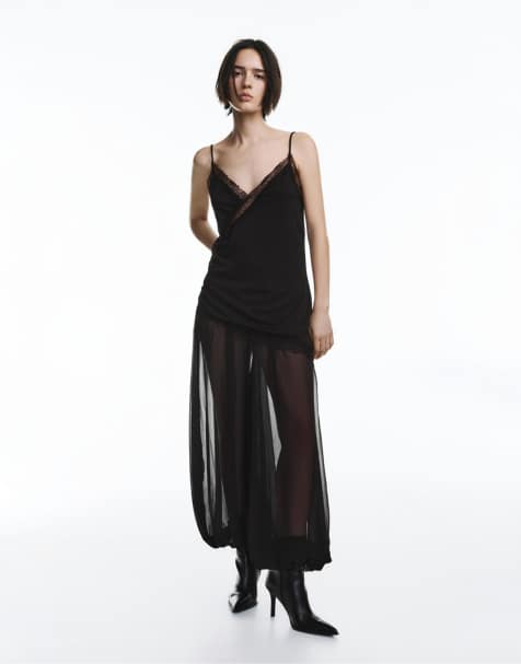 Pull&Bear - Sarouel semi-transparent - Noir - view 1