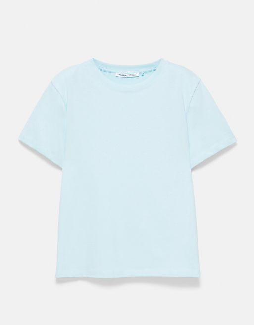 Pull&Bear - Sart blå basis-T-shirt med korte ærmer, 6 af 7