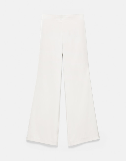 Pull&Bear Satin-Hose mit geradem Bein in Beige, 7 von 7