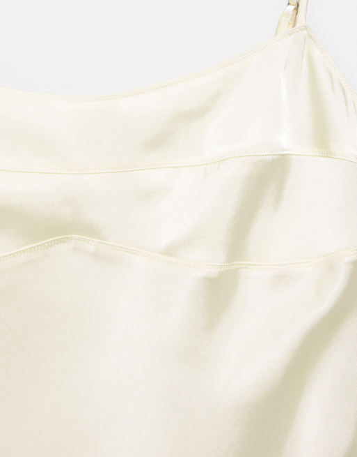 Pull&Bear Satin mini dress with straps in beige, 7 of 7