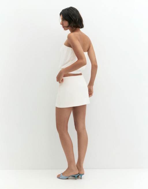 Pull&Bear satin mininederdel i beige, 2 af 7