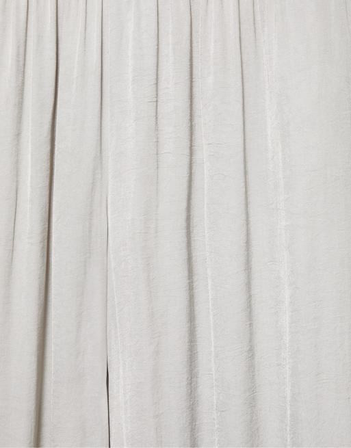 Pull&Bear Satin sarouel trousers in pale grey, 6 of 7