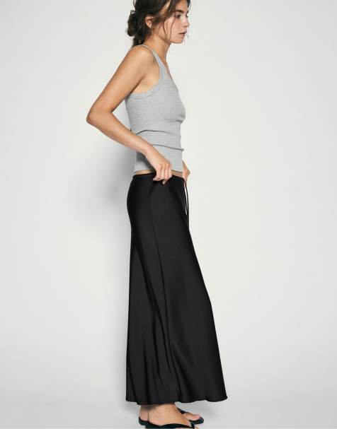 Pull&Bear satin set in black - view 1