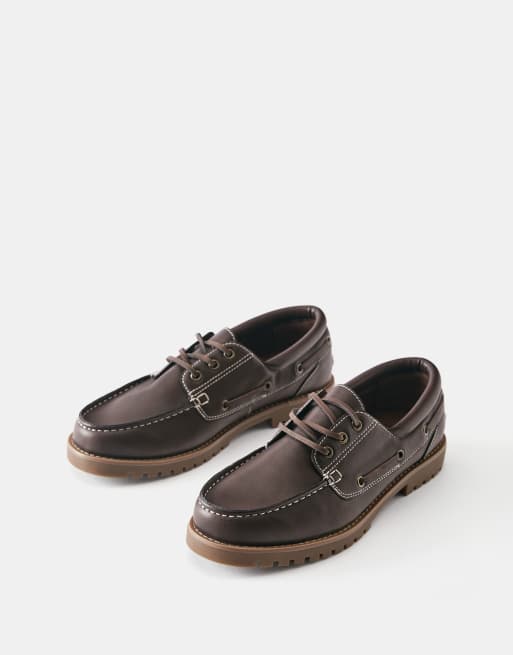 Pull&Bear scarpe da barca marroni, 2 di 4