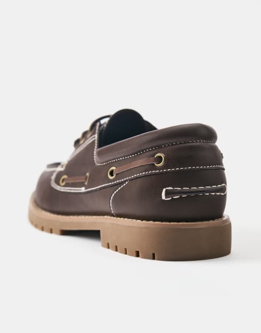 Pull&Bear scarpe da barca marroni, 3 di 4