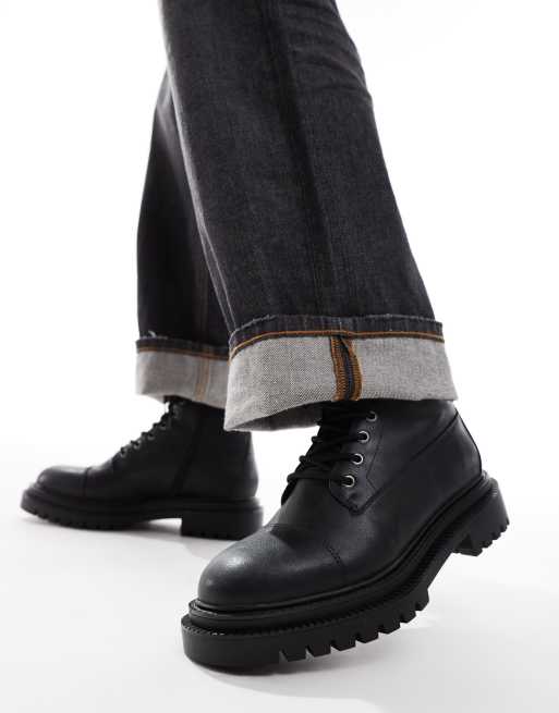 Pull&Bear - Scarponcini stringati neri