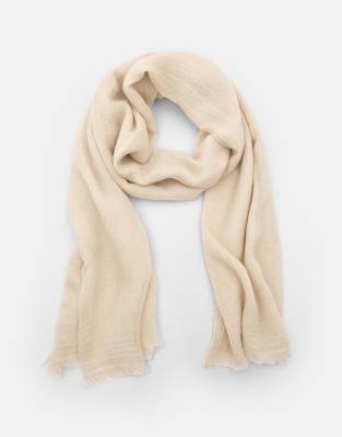 Pull & Bear - Schal aus Chiffon in Beige-Neutral