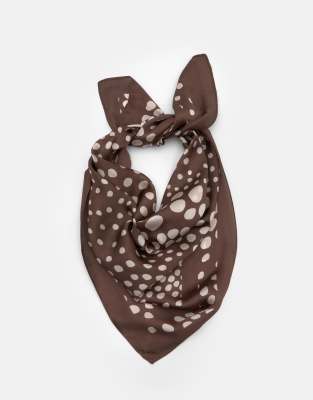 Pull & Bear - Schal in Braun mit Polka Dots-Brown