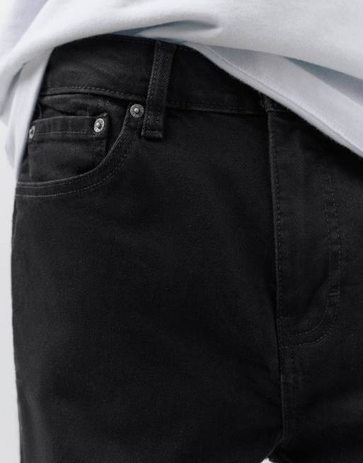 Pull&Bear – Schmal geschnittene Jeans in Schwarz, 4 von 4