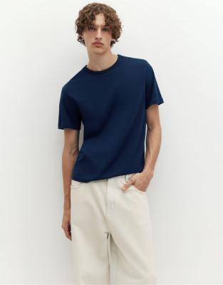 Schmales Basic-T-Shirt in Marineblau-Navy Navy XS