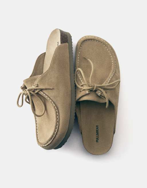 Pull&Bear Schnürclogs in Ecru, 5 von 5