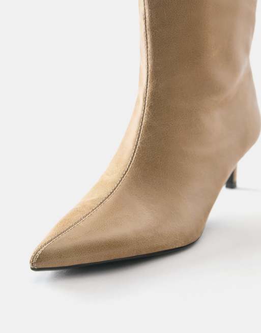 Pull&Bear Schnürstiefel mit Absatz in Braun, 4 von 5