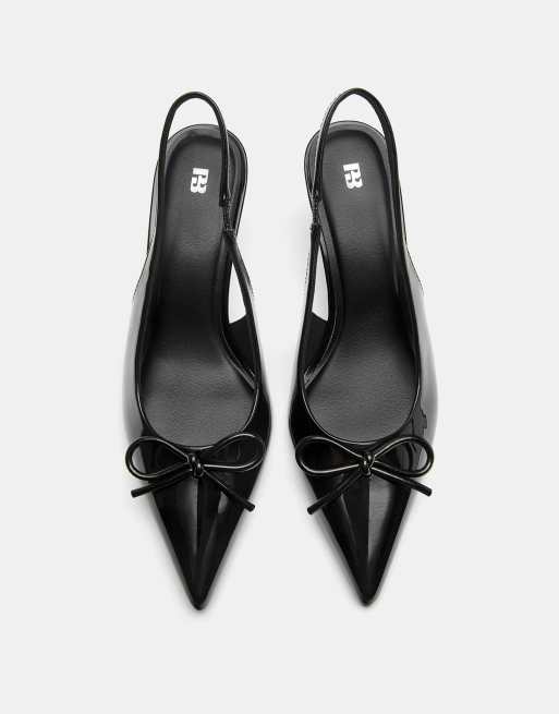 Pull&Bear - Schoenen van imitatielakleer met hoge hakken in zwart, 2 van 4