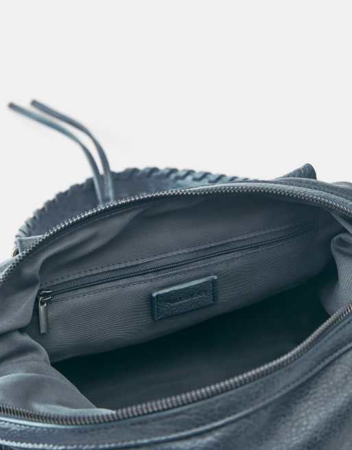 Pull&Bear schoudertas met ringdetail in blauw, 5 van 5