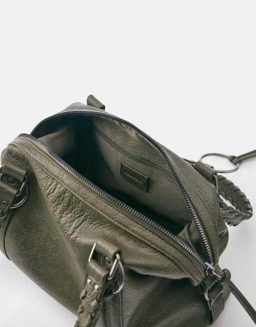 Pull&Bear schoudertas met ringdetail in kaki, 5 van 6