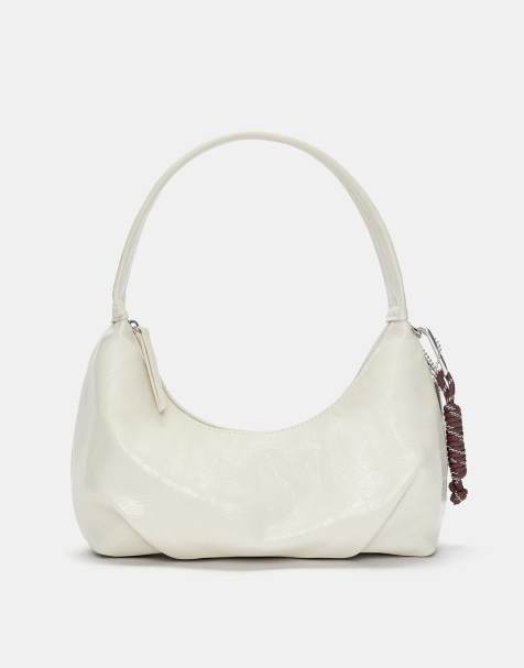 Pull&Bear - Schoudertas met versiering in ecru - view 1