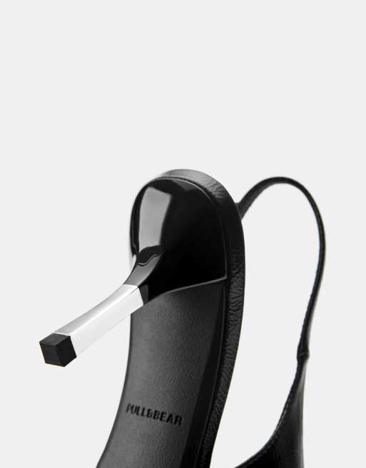 Pull&Bear Schuhe mit Absatz mit Details in Schwarz, 3 von 4