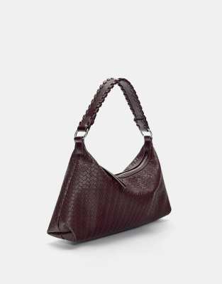 Pull & Bear - Schultasche aus Webstoff in Burgunderrot