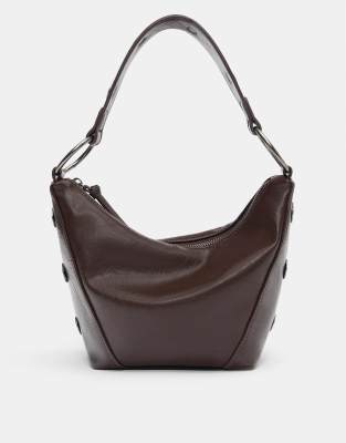 Pull & Bear - Schultertasche in Braun-Brown