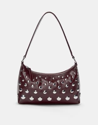 Pull & Bear - Schultertasche in Burgunderrot