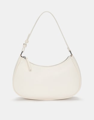 Pull & Bear - Schultertasche in Ecru-Weiß