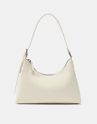 Pull & Bear - Schultertasche in Ecru-Weiß