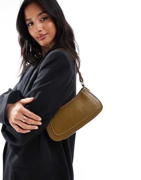 Pull&Bear – Schultertasche in Olivgrün - view 1