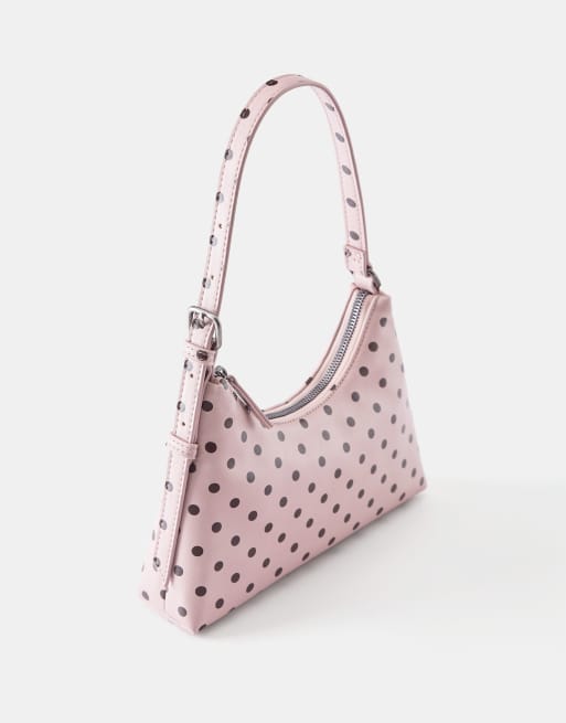 Pull&Bear Schultertasche mit Polka-Dots in Pink, 2 von 4